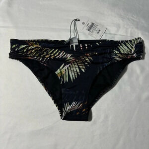 NWT Everyday Sunday Bikini Bottoms High Waited Midnight Multi colour Palm size 8